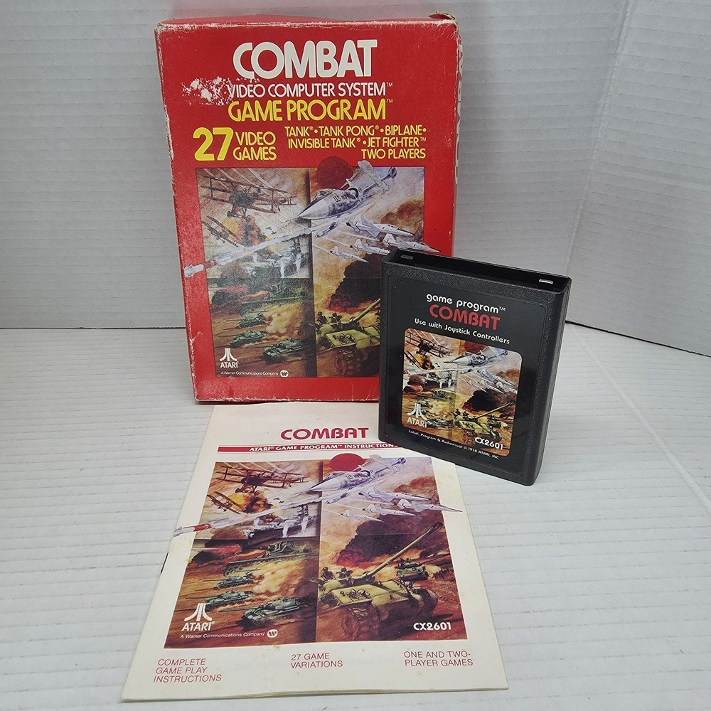 VTG Atari‎ Combat CX2601 Boxed Game 1977 Complete w/ Manual & Cartridge Untested